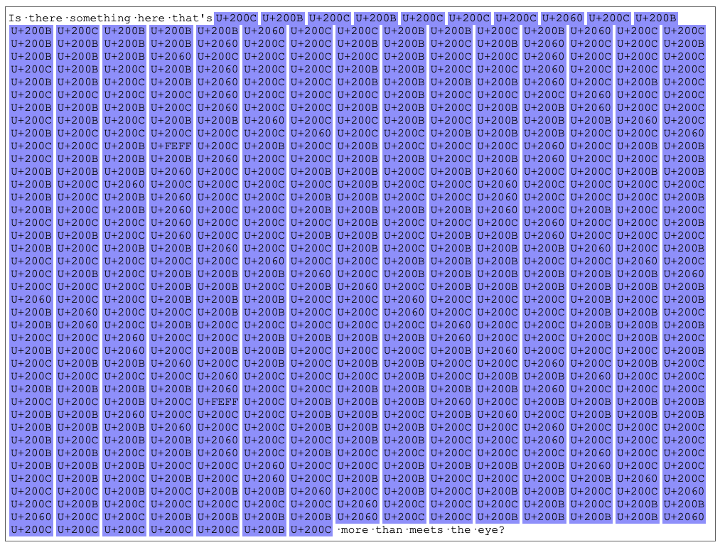 invisible unicode characters